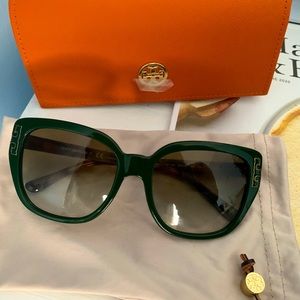 Tory Burch brand new green sun glasses